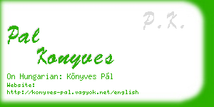 pal konyves business card