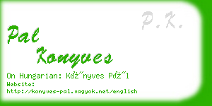 pal konyves business card